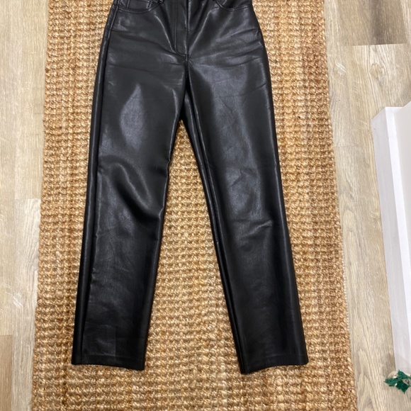 WILFRED Melina Pants Vegan Leather Straight Leg size 4 Regular - Picture 3 of 4